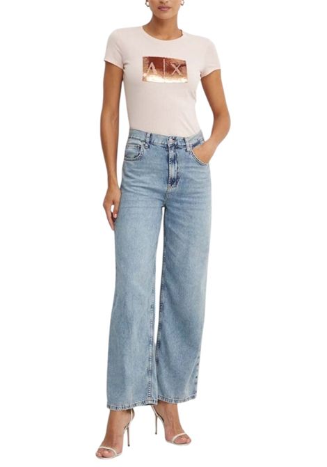 T-shirt slim fit with logo with sequins ARMANI EXCHANGE | T-shirt | 8NYTDL YJ73ZU4105